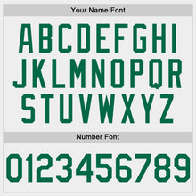 Load image into Gallery viewer, Custom White Kelly Green Bomber Full-Snap Varsity Letterman Hoodie Jacket