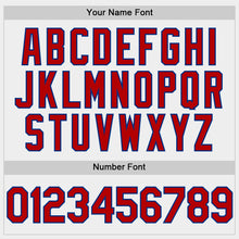 Load image into Gallery viewer, Custom White Red-Royal Bomber Full-Snap Varsity Letterman Hoodie Jacket