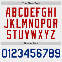 Load image into Gallery viewer, Custom White Royal-Red Bomber Full-Snap Varsity Letterman Hoodie Jacket