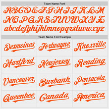 Load image into Gallery viewer, Custom White Orange Bomber Full-Snap Varsity Letterman Hoodie Jacket