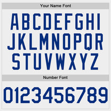 Load image into Gallery viewer, Custom White Royal Bomber Full-Snap Varsity Letterman Two Tone Hoodie Jacket