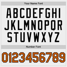 Load image into Gallery viewer, Custom White Texas Orange-Black Bomber Full-Snap Varsity Letterman Two Tone Hoodie Jacket