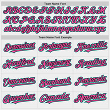 Load image into Gallery viewer, Custom White Pink Black-Aqua Bomber Full-Snap Varsity Letterman Two Tone Hoodie Jacket