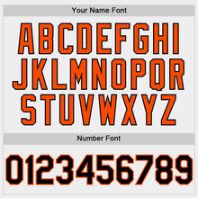 Load image into Gallery viewer, Custom White Black-Orange Bomber Full-Snap Varsity Letterman Two Tone Hoodie Jacket