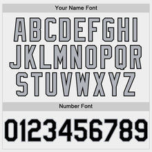 Load image into Gallery viewer, Custom White Black-Gray Bomber Full-Snap Varsity Letterman Two Tone Hoodie Jacket