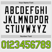 Load image into Gallery viewer, Custom White Neon Green-Black Bomber Full-Snap Varsity Letterman Two Tone Hoodie Jacket