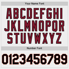 Load image into Gallery viewer, Custom White Black Crimson-City Cream Bomber Full-Snap Varsity Letterman Two Tone Hoodie Jacket