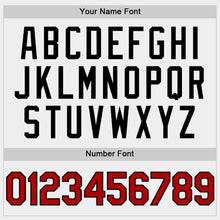 Load image into Gallery viewer, Custom White Red-Black Bomber Full-Snap Varsity Letterman Two Tone Hoodie Jacket