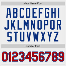 Load image into Gallery viewer, Custom White Red-Royal Bomber Full-Snap Varsity Letterman Two Tone Hoodie Jacket