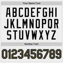 Load image into Gallery viewer, Custom White Olive-Black Bomber Full-Snap Varsity Letterman Two Tone Hoodie Jacket