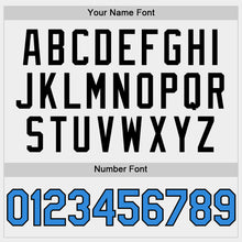 Load image into Gallery viewer, Custom White Powder Blue-Black Bomber Full-Snap Varsity Letterman Two Tone Hoodie Jacket