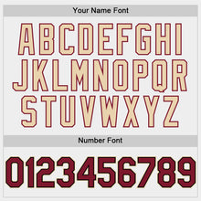 Load image into Gallery viewer, Custom White Crimson Black-City Cream Bomber Full-Snap Varsity Letterman Two Tone Hoodie Jacket