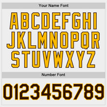 Load image into Gallery viewer, Custom White Brown-Gold Bomber Full-Snap Varsity Letterman Two Tone Hoodie Jacket