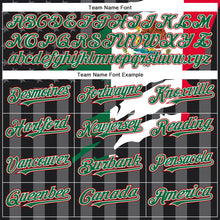 Load image into Gallery viewer, Custom Black Kelly Green Red-Gray Mexico Mexican Flag 3D Bomber Full-Snap Varsity Letterman Hoodie Jacket