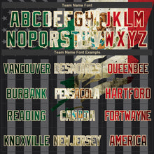 Load image into Gallery viewer, Custom Black Vintage Mexican Flag Cream-Gray Mexico 3D Bomber Full-Snap Varsity Letterman Hoodie Jacket