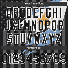 Load image into Gallery viewer, Custom Black Gray-White Argentina Argentinian Flag 3D Bomber Full-Snap Varsity Letterman Hoodie Jacket