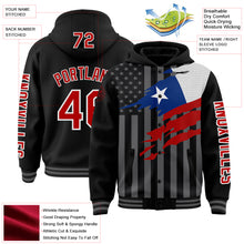Load image into Gallery viewer, Custom Black Red-Gray Chile Chilean Flag 3D Bomber Full-Snap Varsity Letterman Hoodie Jacket