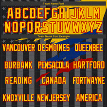 Load image into Gallery viewer, Custom Black Yellow Red-Gray Colombia Colombian Flag 3D Bomber Full-Snap Varsity Letterman Hoodie Jacket