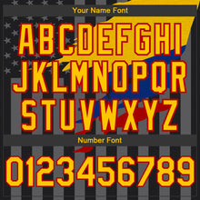 Load image into Gallery viewer, Custom Black Yellow Red-Gray Colombia Colombian Flag 3D Bomber Full-Snap Varsity Letterman Hoodie Jacket