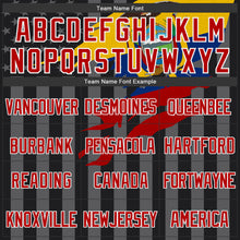 Load image into Gallery viewer, Custom Black Red-Gray Ecuador Ecuadorian Flag 3D Bomber Full-Snap Varsity Letterman Hoodie Jacket