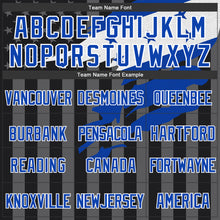 Load image into Gallery viewer, Custom Black Thunder Blue-Gray Honduras Honduran Flag 3D Bomber Full-Snap Varsity Letterman Hoodie Jacket