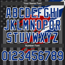 Load image into Gallery viewer, Custom Black Royal-Gray Cuba Cuban Flag 3D Bomber Full-Snap Varsity Letterman Hoodie Jacket