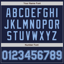 Load image into Gallery viewer, Custom Navy Light Blue Bomber Varsity Letterman Zipper Jacket