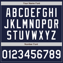 Load image into Gallery viewer, Custom Navy White Bomber Varsity Letterman Zipper Jacket