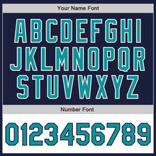 Load image into Gallery viewer, Custom Navy Teal-White Bomber Varsity Letterman Two Tone Zipper Jacket