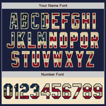 Load image into Gallery viewer, Custom Navy Vintage USA Flag Cream-Maroon Bomber Varsity Letterman Two Tone Zipper Jacket