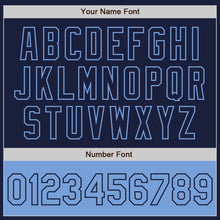 Load image into Gallery viewer, Custom Navy Light Blue Bomber Varsity Letterman Two Tone Zipper Jacket