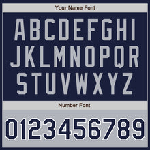 Load image into Gallery viewer, Custom Navy Gray-White Bomber Varsity Letterman Two Tone Zipper Jacket