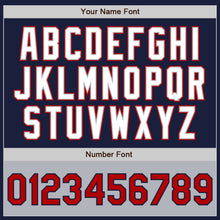 Load image into Gallery viewer, Custom Navy Gray-Red Bomber Varsity Letterman Two Tone Zipper Jacket