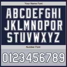 Load image into Gallery viewer, Custom Navy White-Gray Bomber Varsity Letterman Two Tone Zipper Jacket