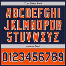 Load image into Gallery viewer, Custom Navy Orange-White Bomber Varsity Letterman Two Tone Zipper Jacket