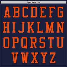 Load image into Gallery viewer, Custom Navy Orange Bomber Varsity Letterman Two Tone Zipper Jacket