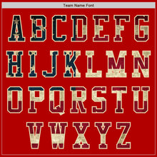 Load image into Gallery viewer, Custom Red Vintage USA Flag Cream-Black Bomber Varsity Letterman Zipper Jacket