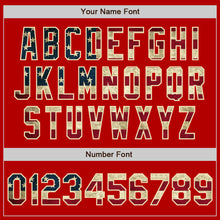 Load image into Gallery viewer, Custom Red Vintage USA Flag Cream-Black Bomber Varsity Letterman Zipper Jacket