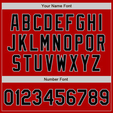 Load image into Gallery viewer, Custom Red Black-Gray Bomber Varsity Letterman Zipper Jacket