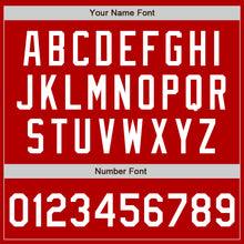 Load image into Gallery viewer, Custom Red White Bomber Varsity Letterman Zipper Jacket