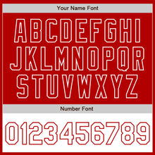 Load image into Gallery viewer, Custom Red White Bomber Varsity Letterman Two Tone Zipper Jacket