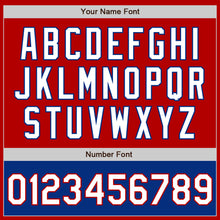 Load image into Gallery viewer, Custom Red White-Royal Bomber Varsity Letterman Two Tone Zipper Jacket