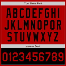 Load image into Gallery viewer, Custom Red Black Bomber Varsity Letterman Two Tone Zipper Jacket