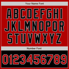 Load image into Gallery viewer, Custom Red Black-Gray Bomber Varsity Letterman Two Tone Zipper Jacket