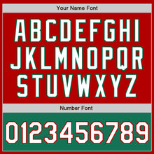 Load image into Gallery viewer, Custom Red White-Kelly Green Bomber Varsity Letterman Two Tone Zipper Jacket