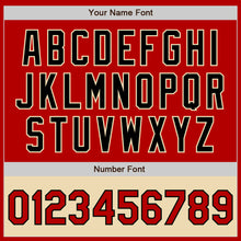 Load image into Gallery viewer, Custom Red Black-Cream Bomber Varsity Letterman Two Tone Zipper Jacket