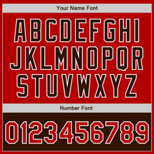 Load image into Gallery viewer, Custom Red Brown-White Bomber Varsity Letterman Two Tone Zipper Jacket