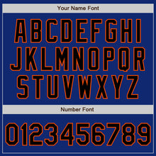 Load image into Gallery viewer, Custom Royal Black-Orange Bomber Varsity Letterman Zipper Jacket