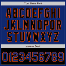 Load image into Gallery viewer, Custom Royal Black-Orange Bomber Varsity Letterman Two Tone Zipper Jacket