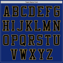 Load image into Gallery viewer, Custom Royal Black-Old Gold Bomber Varsity Letterman Two Tone Zipper Jacket